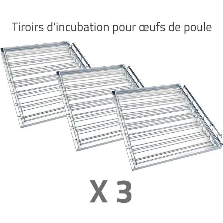 Couveuse + 3 Tiroirs de caille à poule + 1 Kit humidification