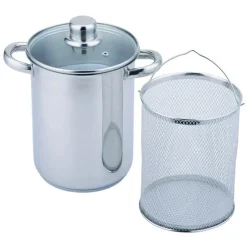 Cuiseur asperges inox 16cm avec panier vapeur intérieur
