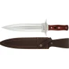 Dague de chasse pour veneur manche bois lame acier 24 cm ép 5mm