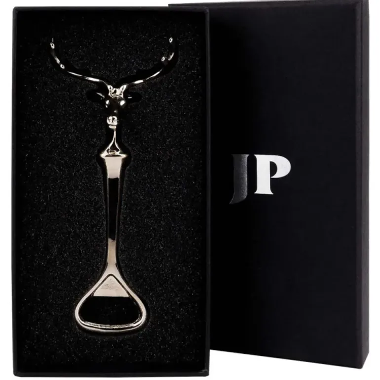Décapsuleur cerf en métal zinc argenté 13cm 180g