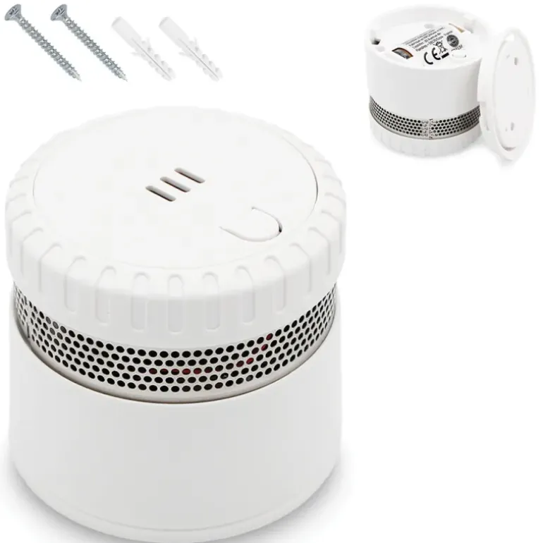 Détecteur de fumée Compact alarme 85db blanc Ø 5.5 x 5 cm