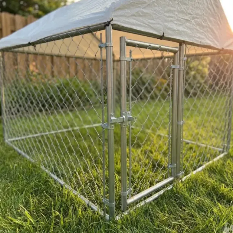 Enclos extérieur galvanisé avec toile imperméable 2x2x1,6 m