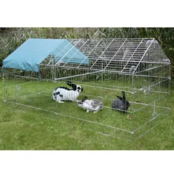 Enclos extérieur zingué avec bâche petits animaux
