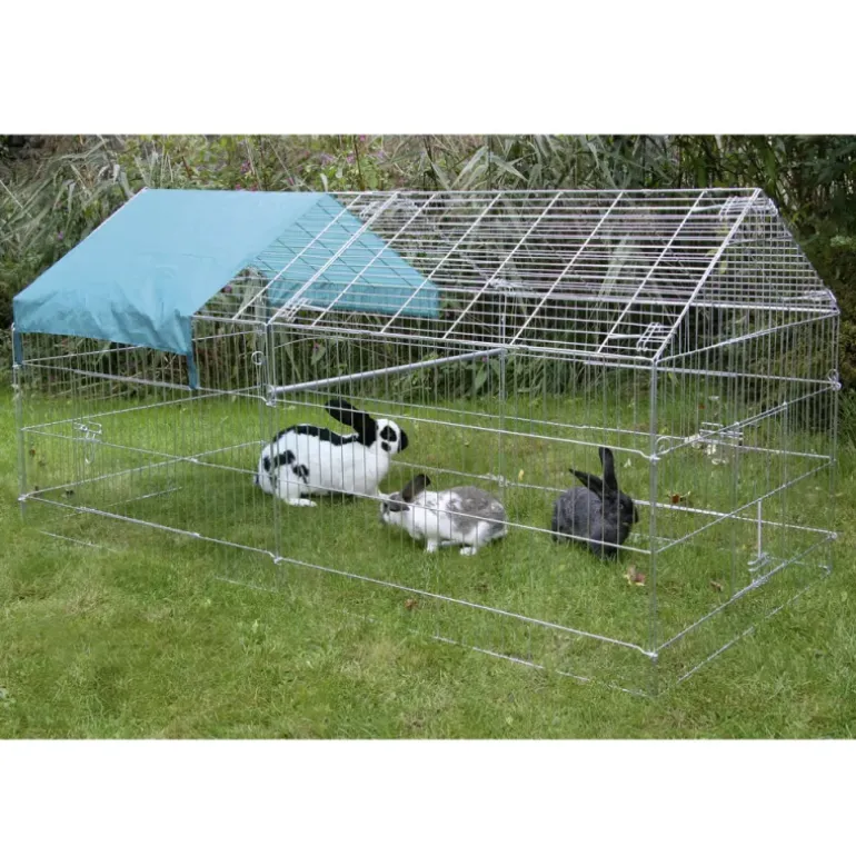 Enclos extérieur zingué avec bâche petits animaux