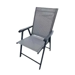 Ensemble Apéro 5 Pièces - Table + 4 Chaises Pliables en Acier et Textilène