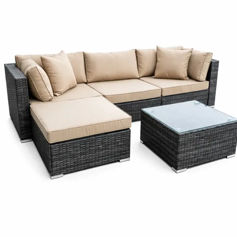 Ensemble Modulo - Canapé d'angle extérieur modulable avec table basse