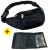 Ensemble portefeuille sac banane polyester noir 290x100x60mm