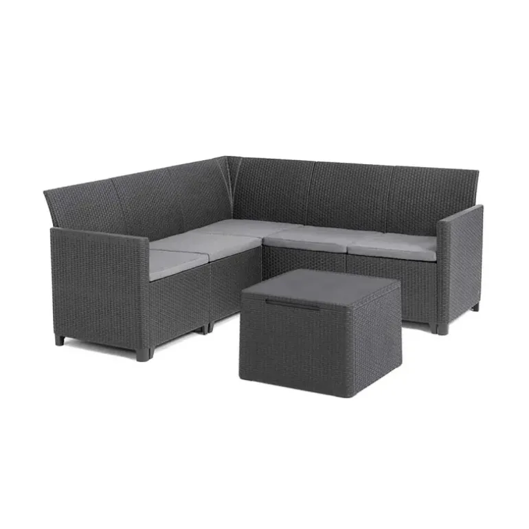 Ensemble salon d'extérieur Claire 5 places Keter® - Canapé + table basse avec rangement