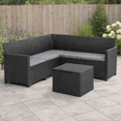 Ensemble salon d'extérieur Claire 5 places Keter® - Canapé + table basse avec rangement