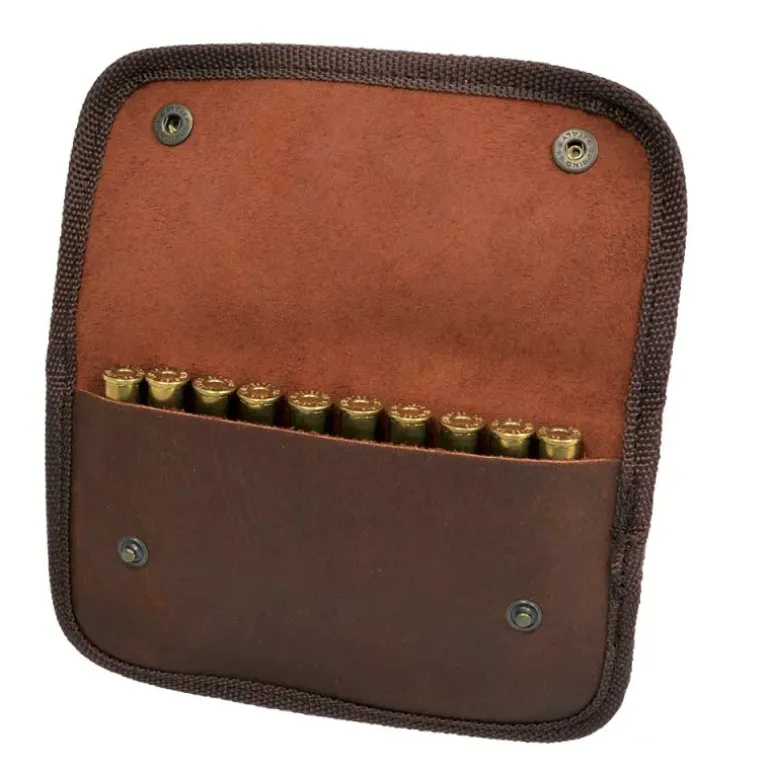 Etui 10 balles fermeture pression luxe cuir vieilli de vachette