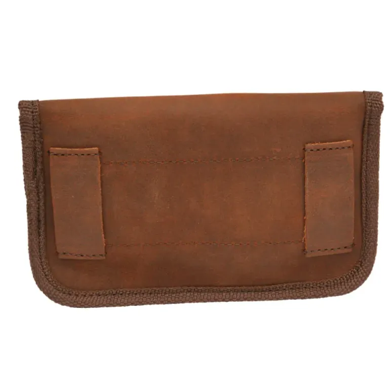 Etui 10 balles fermeture pression luxe cuir vieilli de vachette