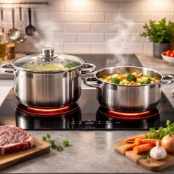 Faitout Marmite Couvercle Ø24cm Acier Inox Tous Feux
