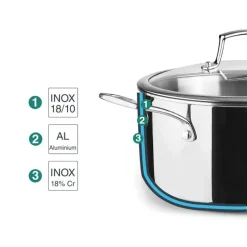 Faitout Trichef en Acier Inoxydable Ø24cm - Lacor