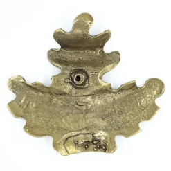 Feuille de chêne détaillée et réaliste en bronze 85x85mm