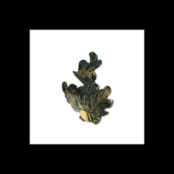 Feuille de chêne détaillée et réaliste en bronze 85x85mm