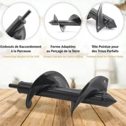 Foret de tarière pour perceuse Ø9 cm - Outil de jardinage