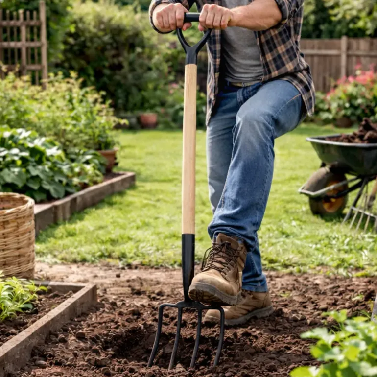 Fourche à bêcher Progarden® 115 cm - Manche en bois robuste