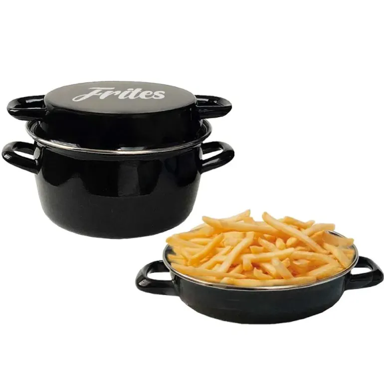 Friteuse couvercle émail+ panier Ø26cm- Compatible tous système de cuisson