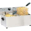 Friteuse électrique professionnelle 2X4L inox double bac