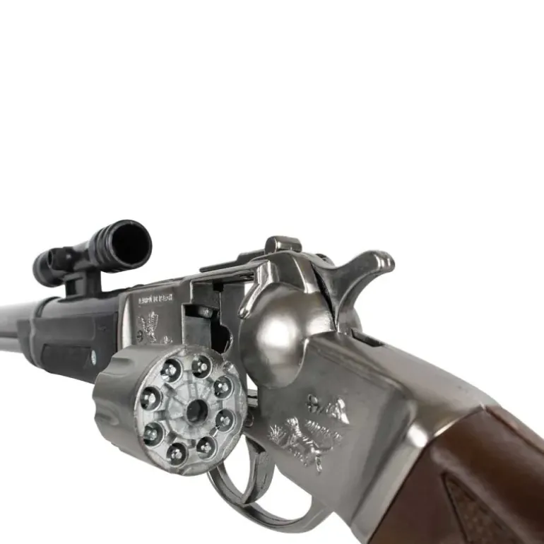 Fusil Rifle cowboy 8 coups métal crosse bois enfant 60cm