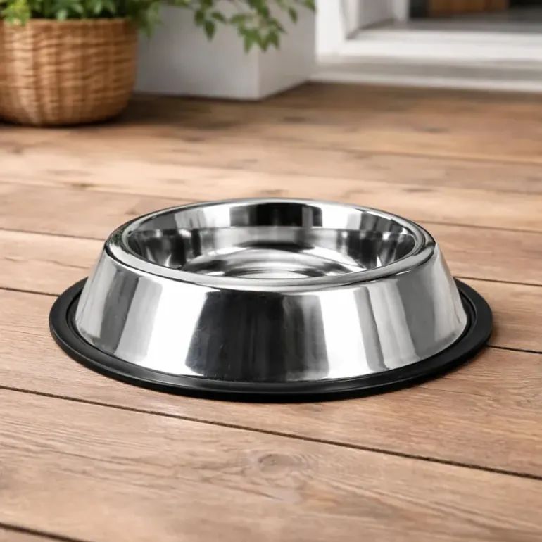 Gamelle pour chiens acier inoxydable 33,5 x 7 cm 1,7L