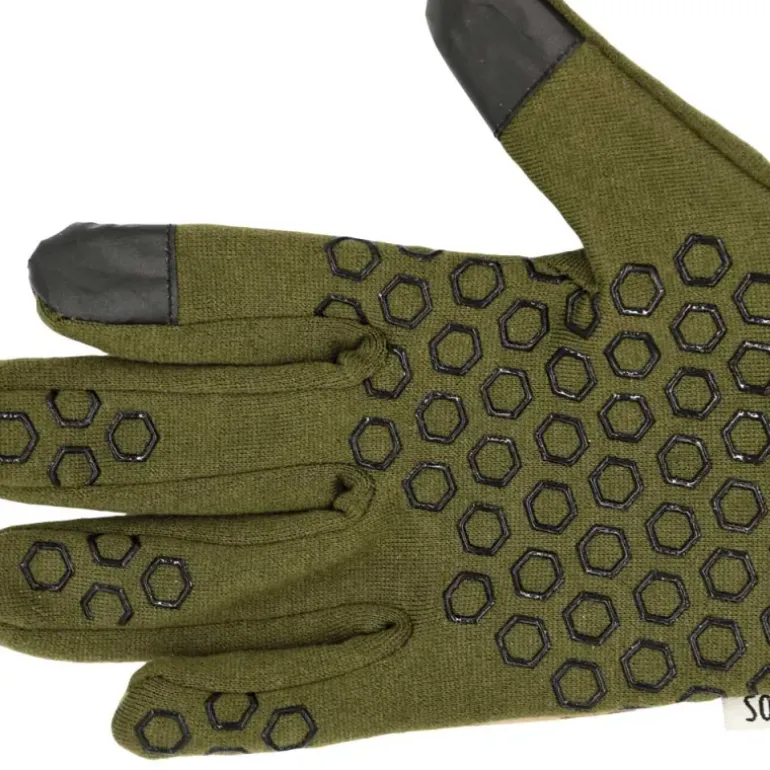 Gants anti-glisse déperlant polyester camo forest kaki 8 et 9