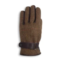 Gants Walker and Hawkes Brookmore Marron Cuir Tweed