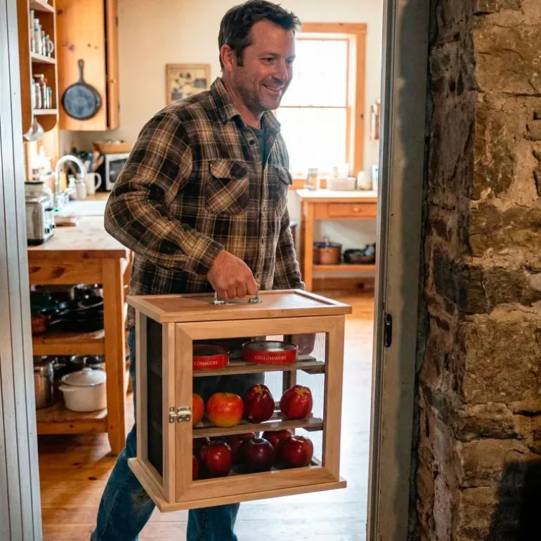 Garde manger en hêtre pour fruits et légumes hauteur 40 cm