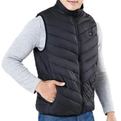 Gilet chauffant 3 niveaux polyester noir M à 2XL 75x46x4cm