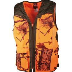 Gilet Classy déperlant polyester nylon camo orange vert S à 4XL