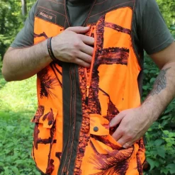 Gilet Classy déperlant polyester nylon camo orange vert S à 4XL