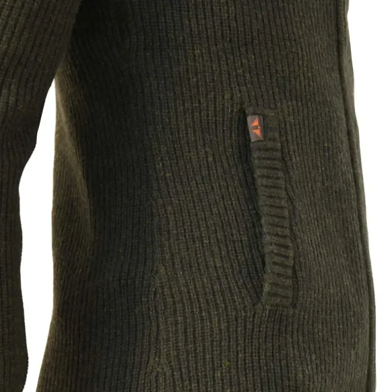 Gilet femme Shirley col montant laine vert loden XS à 3XL