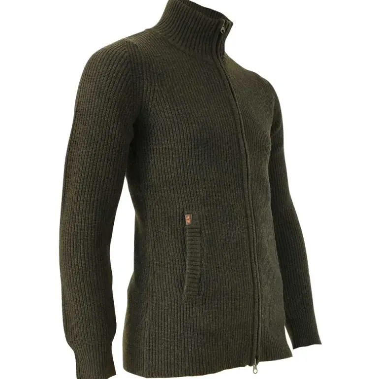 Gilet femme Shirley col montant laine vert loden XS à 3XL