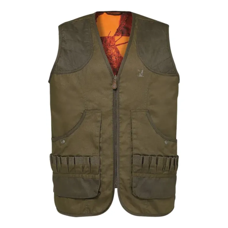 Gilet réversible Savane polyester coton kaki orange M à 4XL