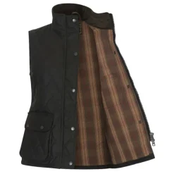 Gilet Walker and Hawkes Haxby Vert Coton Ciré Femme