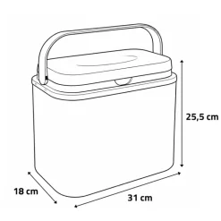 Glacière 10L Bleue - Intérieur Blanc - Plastique Rigide