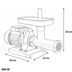 Hachoir à viande électrique 600 Watts Reber® professionnel