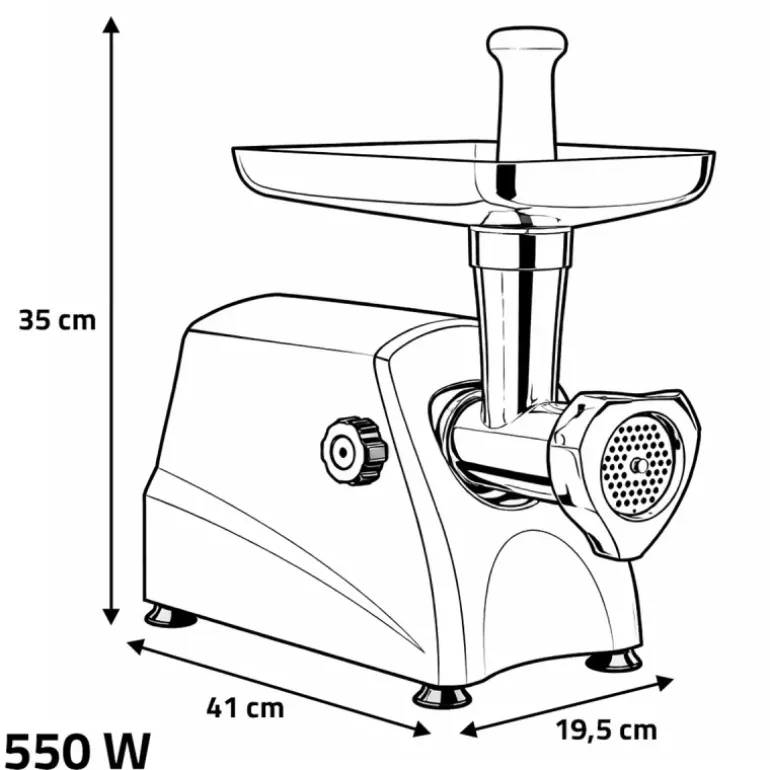 Hachoir à viande professionnel 550W fonte aluminium 3-5-8mm