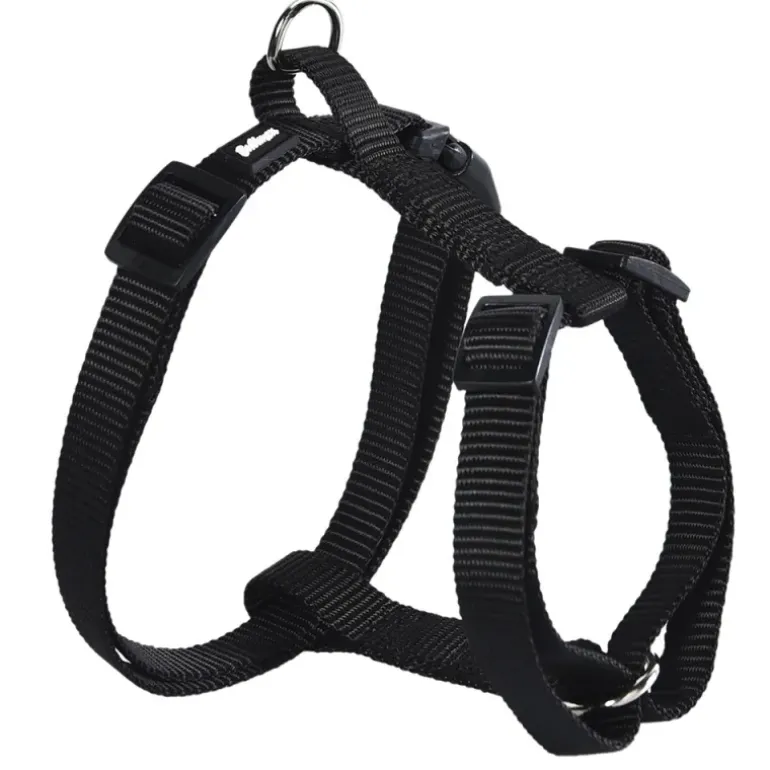 Harnais en Nylon Noir - Ajustable 40-65 cm