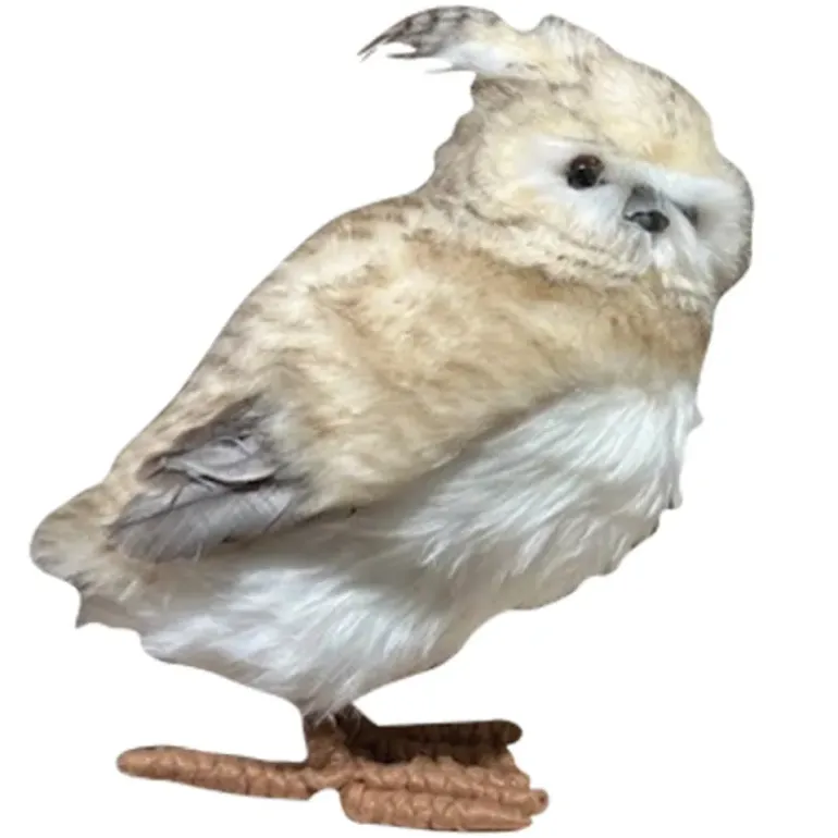 Hibou debout 34cm brun clair 19x16x29cm déco