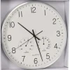 Horloge murale 3 cadrans aluminium | Heure, température, hygrométrie