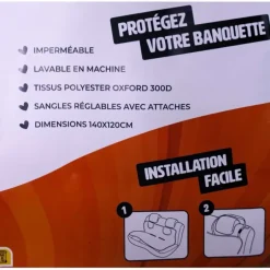 Housse protection voiture banquette arrière 140 x 120 cm