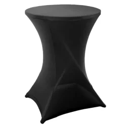 Housse table bar noire diamètre 80cm stretch
