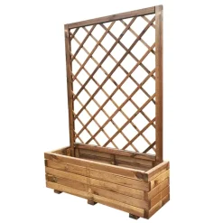 Jardinière bois autoclave classe 3 avec treillis 90x31x140cm