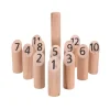 Jeu de Mölkky en Bois - Quilles Numérotées + Sac en Coton