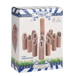 Jeu de Mölkky en Bois - Quilles Numérotées + Sac en Coton
