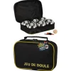 Jeu de pétanque 6 boules acier – Set complet avec but et sac