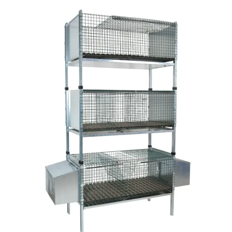 Kit complet 3 cages d'élevage lapin 102 X 50 X 190 cm