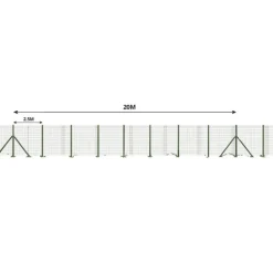 Kit complet clôture grillagée 20m - Hauteur 150cm avec piquets et accessoires