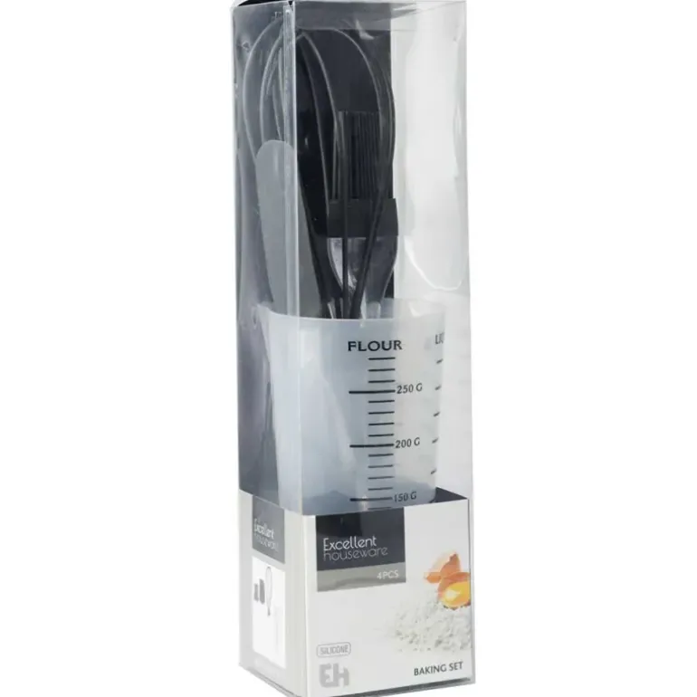 Kit Pâtisserie 4 Pièces Pichet 500ml Fouet Spatule Pinceau